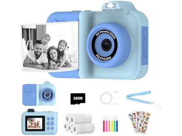 1080P HD Kids Instant Print Camera