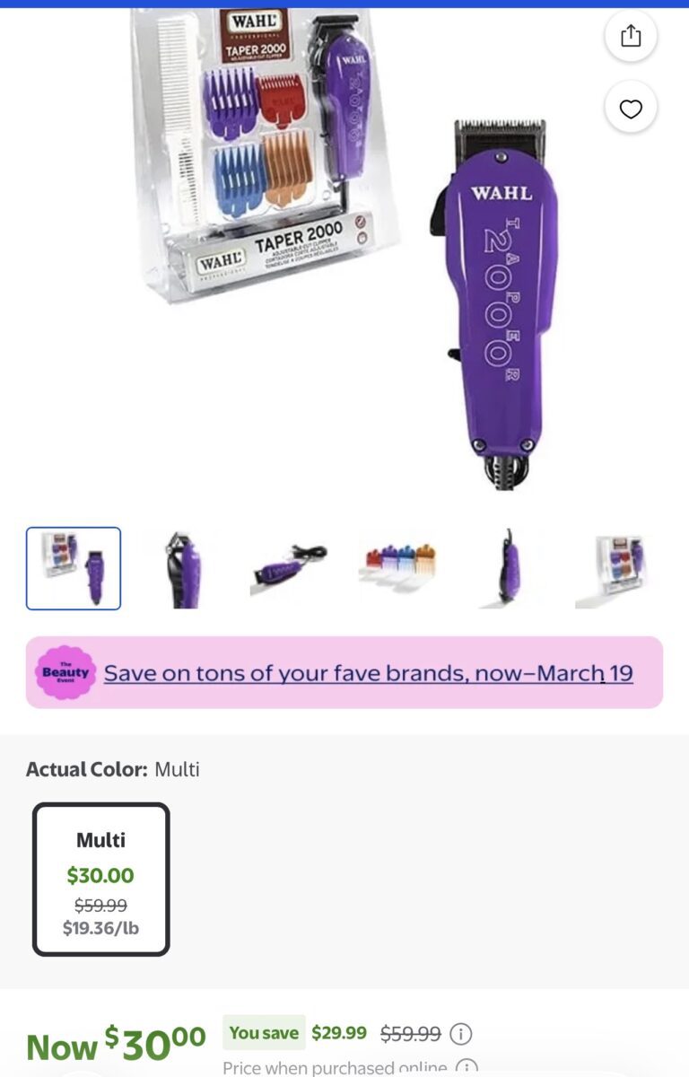 Wahl Professional Taper 2000 Adjustable Cut Clipper for Professional