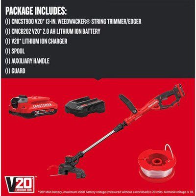 CRAFTSMAN V20 Weed Wacker Cordless, Includes 2.0 Ah Battery and Charger - Image 3